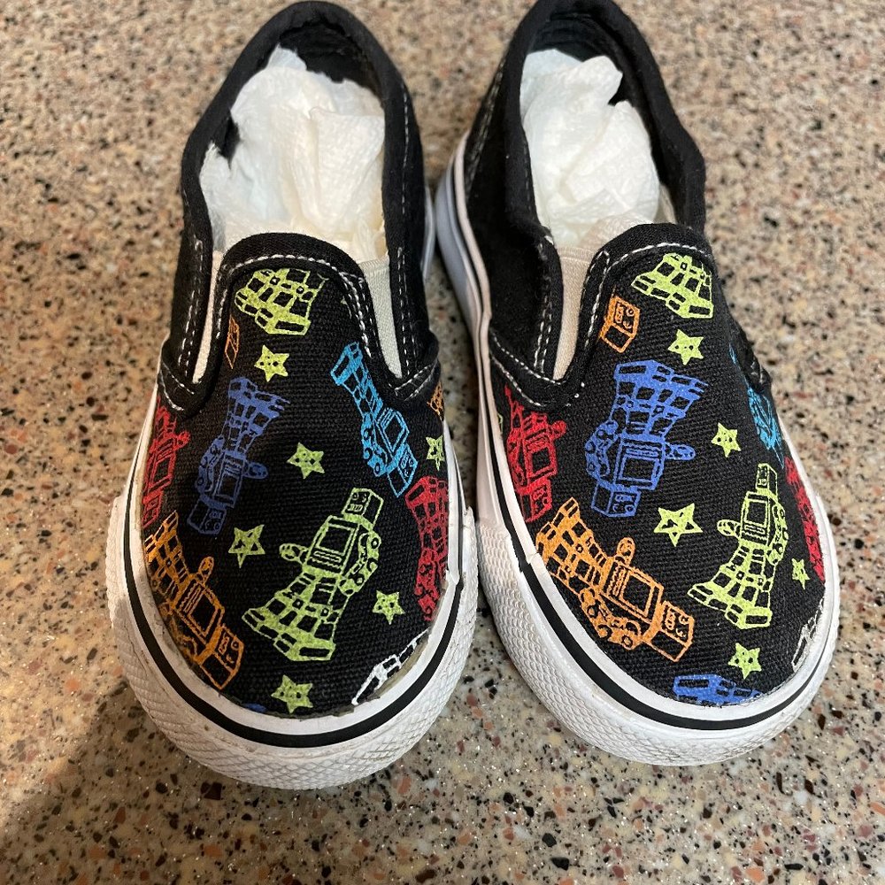 Kidgets Canvas Slip On robot loafers 6